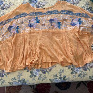 Free People top, Small, orange/gold